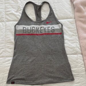 Nike Women's Gray and Red Buckeyes Tank Top